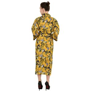 Kimono estilo bohemio, ligero y lujoso, para verano, con estampado a mano de diseño indio de mono en árbol, de algodón, elegante y de lujo. - Product Image 2