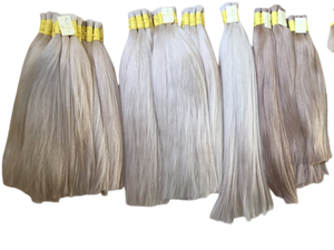 Precio al por mayor a granel fuerte y sedoso doble ahogamiento 100gms colores oscuros 8-40 pulgadas color claro extensiones de cabello humano - Product Image 2