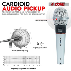 5Core XLR <b>Microphone</b> Dynamic Mic Karaoke Singing <b>Studio</b> Mics Handheld Microfono - Product Image 2