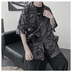 NH18 T-shirt de haute qualité pour hommes en soie/coton 2024 Streetwear avec motif de caractères pour les fêtes et les sorties - Product Image 1