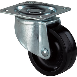 BS Casters for Furniture Black <b>Plastic</b> Swivel Caster with 40 mm <b>Wheel</b> Diameter 30 kg Load Capacity Mounting Plate - Product Image 3