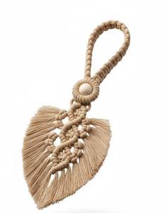 Ensemble de 2 attaches de rideaux en macramé bohème - attaches décoratives en corde de coton naturel - accessoire décoratif pour rideaux - Product Image 1