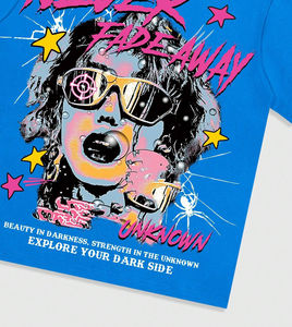 Camiseta de manga corta con cuello redondo y estampado de retrato personalizado para hombre 100% algodón Casual verano diseño de hombro caído al por mayor - Product Image 2