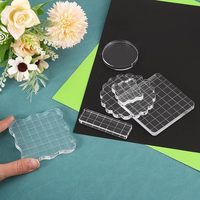 Bloc de tampons en acrylique, lot de 3 blocs d'estampage ondulés transparents décoratifs pour le scrapbooking, le bricolage et la fabrication de cartes.