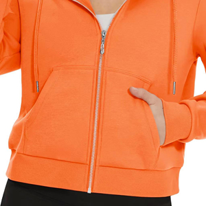 Sweats à capuche pour femmes imprimé pull surdimensionné à capuche Zipup sweat haut court tenues d'automne Streetwear en tissu éponge Style décontracté - Product Image 2