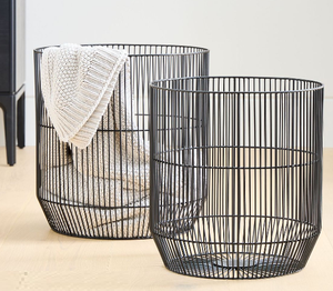 Set of Two Multifunctional Home Decorative Big Size <b>Storage</b> <b>Baskets</b> Handcrafted Iron <b>Wire</b> <b>Storage</b> <b>Basket</b> Made in India - Product Image 1