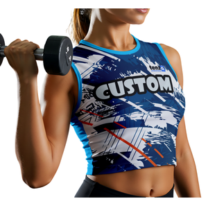 Camiseta Deportiva de Tirantes para Mujer, de Poliéster y Elastano, Sublimada, con Logotipo Personalizado OEM ODM, Ecológica, de Secado Rápido y Absorción de Humedad - Product Image 6