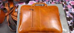 Luxury Men's Genuine Leather Large Shoulder Messenger Bag Distressed Crossbody Laptop <b>Briefcase</b> Durable Office Work Button - Product Image 4