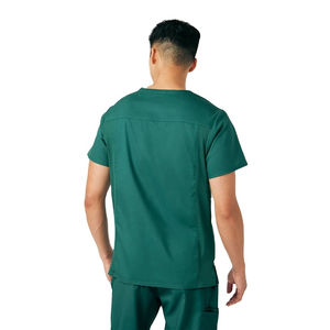 Ensemble de blouses d'infirmière pour hommes, couleur unie, confortable, col en V, vêtements médicaux pour hôpitaux et cliniques, logo personnalisé disponible - Product Image 2