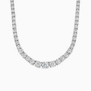 Collar de cadena de tenis con diamantes de moissanita de 3,50mm, joyería de Hip Hop de corte redondo, collar llamativo de lujo chapado en oro de plata/10K - Product Image 4