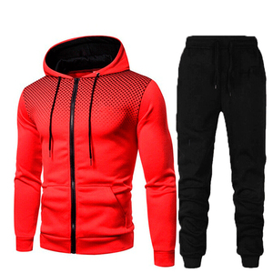 Venta al por mayor ropa deportiva gimnasio Fitness Tech polar entrenamiento chándales hombres dos piezas conjunto chándal cargo chándal - Product Image 4