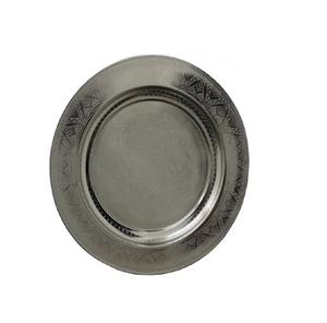 Plaque de chargeur en bois faite à la main élégante classique unique fantaisie personnalisée plaque de chargeur ronde martelée pour la fête - Product Image 3