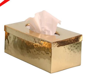 Top Quality Copper finish Metal Hammered Design <b>Tissue</b> <b>Box</b> For Bathroom Kitchen - Product Image 5