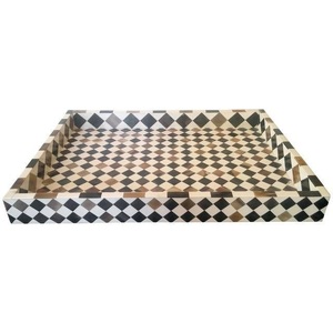 Aaliyan Impex Bandeja con incrustaciones de hueso moderno hecho a mano Púrpura Hecho de mármol Latón Cobre-Producto mejor clasificado a los mejores precios para uso doméstico - Product Image 1