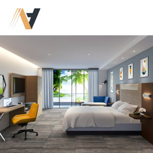 Meubles de chambre d'hôtel standardisés avec fonction de rangement intégrée (lit, bureau), finition placage MDF HPL pour rénovation de chaînes hôtelières, fabriqués au Vietnam. - Product Image 4