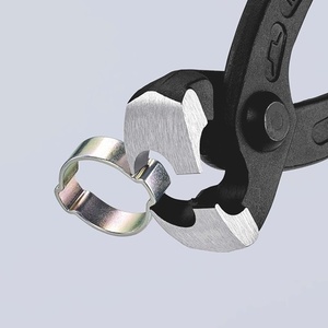 Ear <b>Clamp</b> Pliers 220 mm Black Atramentized Head Plastic Coating Side Pressing Nose-KNIPEX - Product Image 3