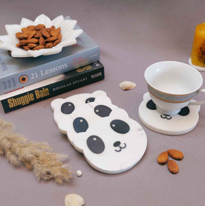 Sous-verres ronds en bois de marbre moderne, écologiques, faits à la main, en forme de nounours, disponibles dès maintenant, vendus en gros, quantités en vrac - Product Image 1