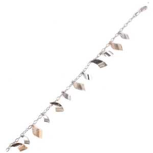 925 Sterling <b>Silver</b> Wavy Pattern Bracelet with Diamond Rhodium Plated Platinum Material Classic <b>Beaded</b> Design for Gifts Parties - Product Image 2