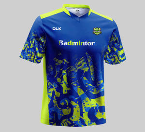 Camisetas deportivas de secado rápido de nuevo diseño para hombres, uniformes de mesa de bádminton con patrón sólido para competiciones de entrenamiento frontal - Product Image 2