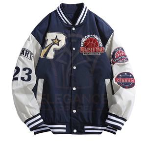 แจ็คเก็ตเบสบอลวิทยาลัยวัสดุแท้สำหรับฤดูหนาวดีไซน์แบบไม่ซ้ำใครดีไซน์ยอดนิยมออกแบบได้ตามต้องการ - Product Image 1