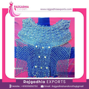 2023 verano moda mujer Casual Blusa con cuentas nuevo diseño Rajgahdia exportaciones tela de algodón bordado decoración directa India - Product Image 2