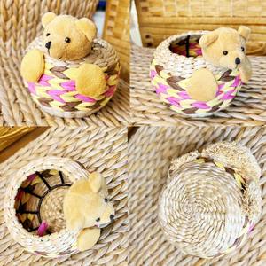 Venta al por mayor de cestas de almacenamiento de paja tejidas a mano lindo diseño de animales marinos naturales contenedores organizadores para niños habitación de bebé - Product Image 5