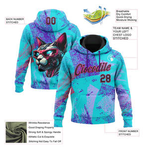 Nouveau design élégant, sweat à capuche en coton/bambou à manches longues avec impression numérique amusante pour Halloween, logo personnalisé - Product Image 5