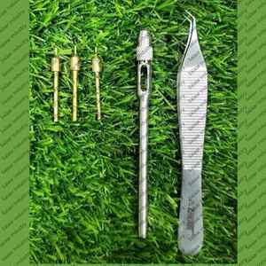 ชุดปลูกผมสเตนเลสสตีลเยอรมันได้รับการรับรองมาตรฐาน CE ชุดเครื่องมือปลูกผมแบบ FUE พร้อมหัวเจาะขนาด 0.8 มม. 0.9 มม. 1.0 มม. ด้ามจับ และชุดจานรองรูปไต - Product Image 2