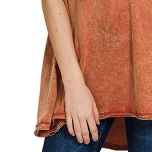 Camiseta de lavado ácido Vintage informal de fabricante para mujer, camisetas de lavado ácido de algodón 100% de alta calidad, transpirables - Product Image 6