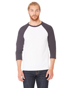 เสื้อยืดเบสบอลใส่ได้ทั้งชายและหญิงระบายอากาศได้ดีเสื้อยืดผ้าแคนวาส3200เบลล่าแขน3/4เสื้อกีฬาเบสบอลลำลองเสื้อยืดเสื้อยืดออกกำลังกาย - Product Image 1