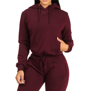 Ensemble de deux pièces avec fermeture éclair personnalisée pour femmes Ensemble de survêtements de sport pleine longueur pour femmes Prix de gros abordable - Product Image 2