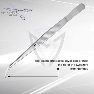 Pince à épiler dorée Diamond Grip Extension de cils personnalisée Pince à épiler en acier inoxydable Logo personnalisé Outils classiques pour cils - Product Image 5