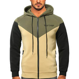 Sweat à capuche zippé pour homme en coton 100% de haute qualité, style streetwear hiver, avec poches en polaire, léger, faible MOQ - Product Image 1