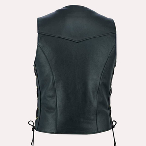 Chaleco de cuero duradero de diseño personalizado recién llegado para invierno Venta caliente desgaste exterior servicio OEM precio al por mayor Chaleco de cuero - Product Image 3