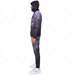 ชุดวอร์มผ้าคอตตอนสีเทาผสมโพลีเอสเตอร์สำหรับผู้ชายระบายอากาศมีฮู้ดซิปพิมพ์แบบกำหนดเองในฤดูหนาวดีไซน์ใหม่ - Product Image 4