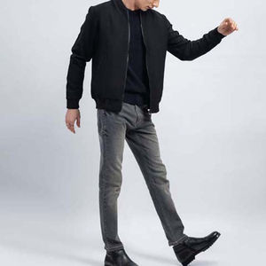 Bomber pour hommes Blousons d'aviateur en satin personnalisé pour hommes avec deux poches latérales Blousons en satin de coton et polyester de meilleure qualité pour la vente - Product Image 6