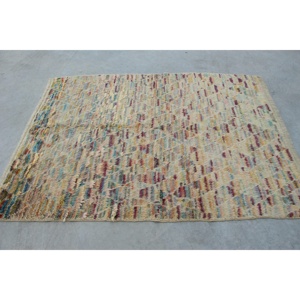 พรมวินเทจสไตล์ตุรกี ขนาด 4.8x6.4 ฟุต พรมสีเหลืองน้ำเงินสไตล์ตะวันตกเฉียงใต้ - Product Image 2