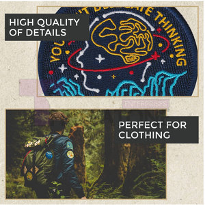 Diseño atrevido Parche bordado de tela de sarga duradera Detalle fino Estilo cosido para aspecto de sombrero clásico - Product Image 3