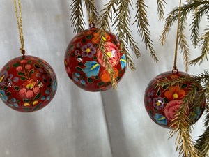 Elegant Hand-Painted Paper Mache Christmas Ornaments for Enhancing Your Christmas <b>Tree</b> Decorations - Product Image 2