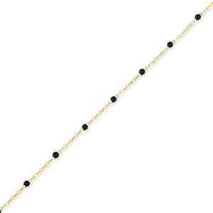 Pulsera de Cadena con Diseño de Esmalte Negro, Chapada en Rodio y Oro, Joyería Turca Hecha a Mano en Plata de Ley 925 - Product Image 2