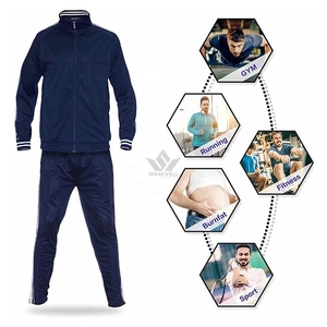Conjunto Deportivo Azul Marino para Hombre con Chaqueta de Cuello Alto y Pantalones Jogger con Bolsillos Laterales, Transpirable, de Poliéster - Product Image 6
