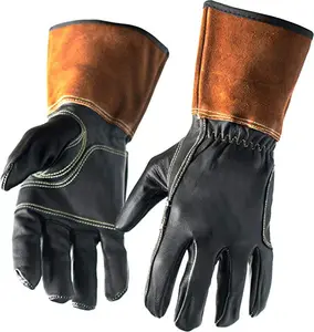 TIG-guantes de soldadura prémium de cuero, color negro, nuevo diseño, 2022