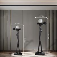 Lampe sur pied moderne en résine en forme humaine, sculpture artistique décorative pour la maison, le salon, la cafétéria