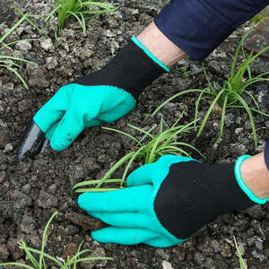 Gants de jardinage Caoutchouc Coton Cuir Durable Respirant Résistant aux épines Imperméable Robuste Flexible Confortable Protection - Product Image 5