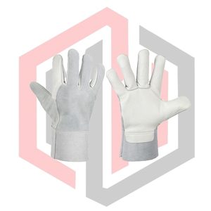 Guantes de Soldadura de Cuero Vacuno Resistentes, de Alta Resistencia, con Mango Corto, Antidesgarros, Anticorte, Antiestáticos, de 11 oz de Grosor - Product Image 1