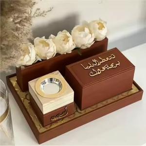 Ensemble de porte-encens en bois avec calligraphie arabe religieuse pour cadeau de l'Aïd - Product Image 2