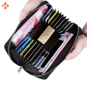 Portefeuille long en cuir véritable Slim Design 2024 Logo personnalisé Portefeuille long en cuir pour hommes Voyage d'affaires - Product Image 2