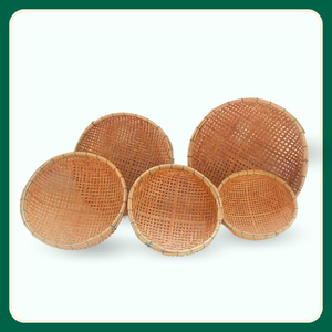 Juego Moderno de Cestas de Almacenamiento de Bambú con Forma Circular y Material de Ratán Natural, Diseño Flexible para Decoración del Hogar - Product Image 1