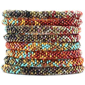 Pulseras de Cuentas de Vidrio de Moda, Pulseras de Cuentas de Colores Mezclados Estilo Napali - Product Image 2