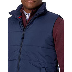 Gilet bouffant de haute qualité grande taille logo personnalisé veste sans manches gilets gilet bouffant hommes poches avec fermeture éclair - Product Image 4
